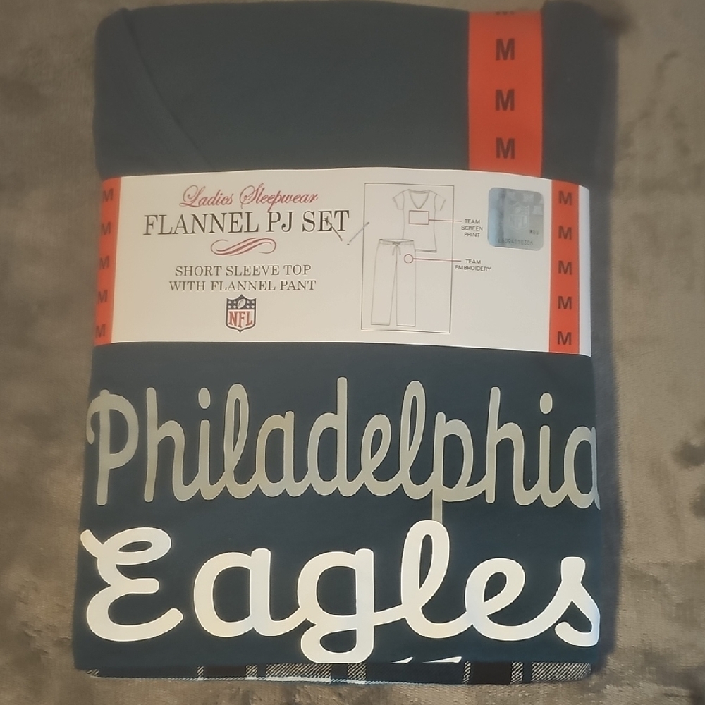 Philadelphia Eagles Flannel PJ Set - Gray